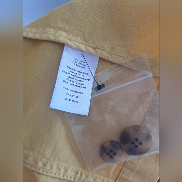 Talbots Utility Jacket Womens Size Small Mustard Khaki Stretch Cotton New - Picture 6 of 8